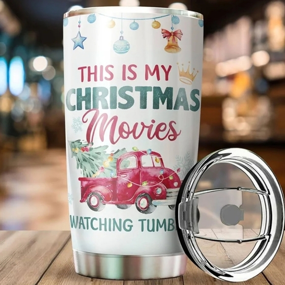 Kozmoz This Is My Christmas Movies Watching Stainless Steel 20oz Tumbler Cup - Picture 2 of 10